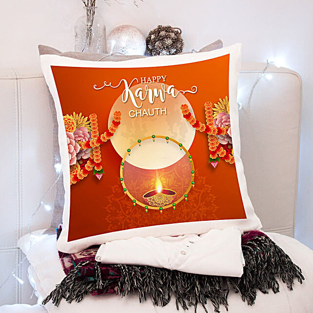 Karva Chauth Cushion For Special Wife uae Gift Karva Chauth Cushion