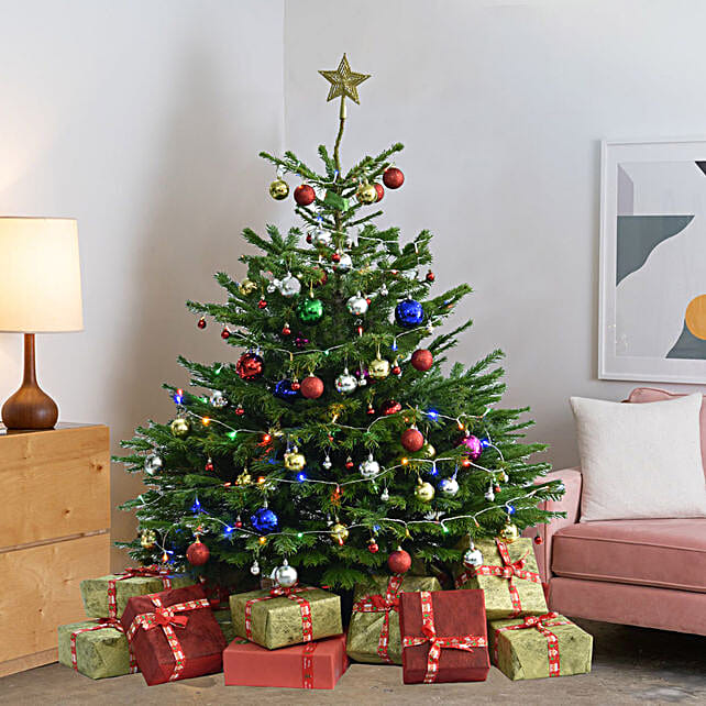 Fresh Xmas Tree with Decoration uae Gift Fresh Xmas Tree with