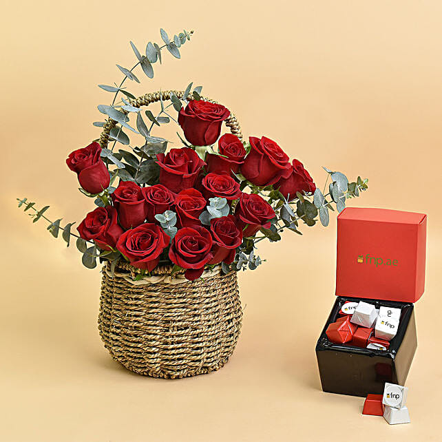 Basket Full of Love and Chocolates uae Gift Basket Full of Love and