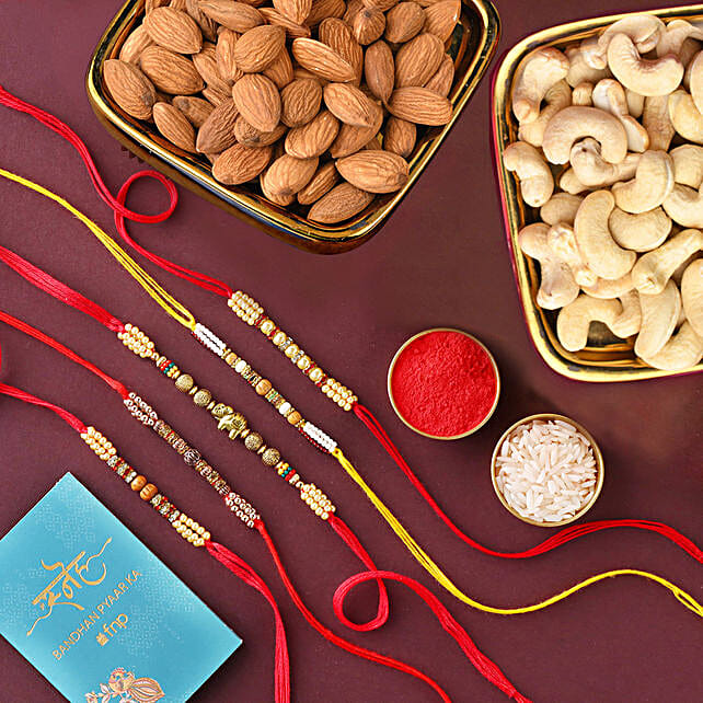 Sneh Traditional Beads Rakhi Set & Nuts uae | Gift Sneh Traditional ...