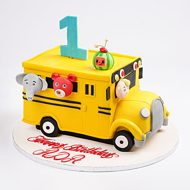 Animals in Bus Kids Birthday Chocolate Cake uae | Gift Animals in Bus ...