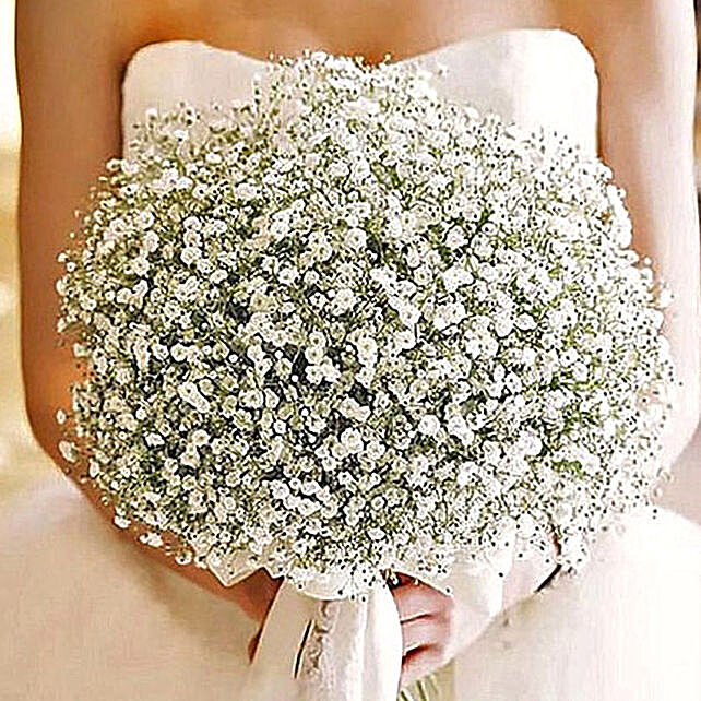 White Gypsophila Bridal Bouquet Uae T White Gypsophila Bridal Bouquet Fnp 6573