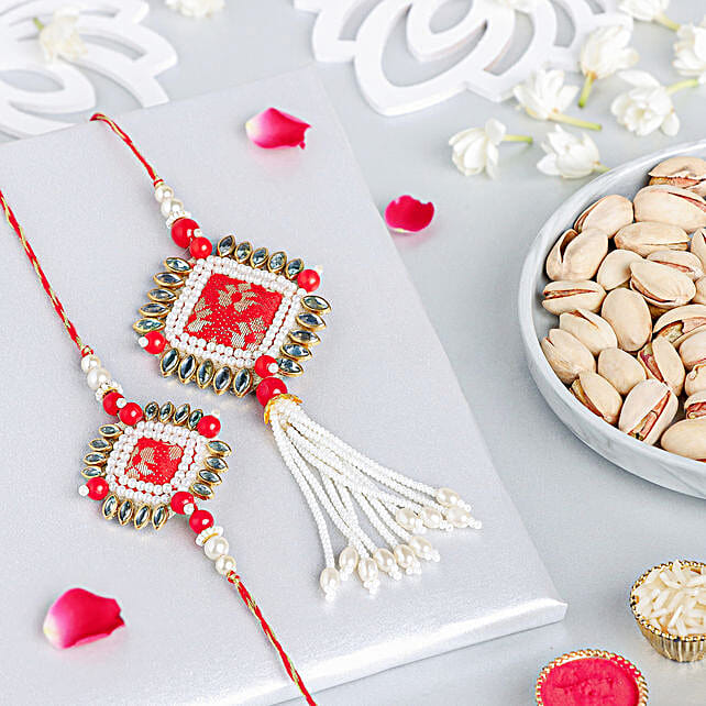 Handmade German Silver Bhaiya Bhabhi Rakhi Set 181 main image 0