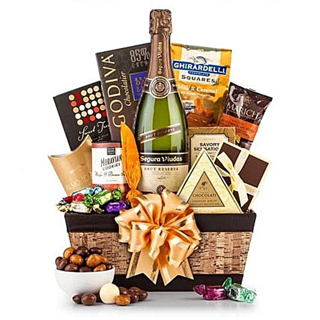Champagne and Chocolate Pairing Gift Basket usa Gift Champagne and