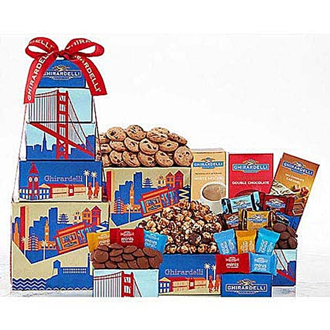 Ghirardelli Milk and Dark Chocolate Tower usa Gift Ghirardelli Milk