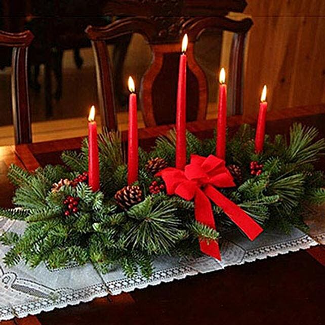 Classic 5 Candle Christmas Centerpiece usa Gift Classic 5 Candle