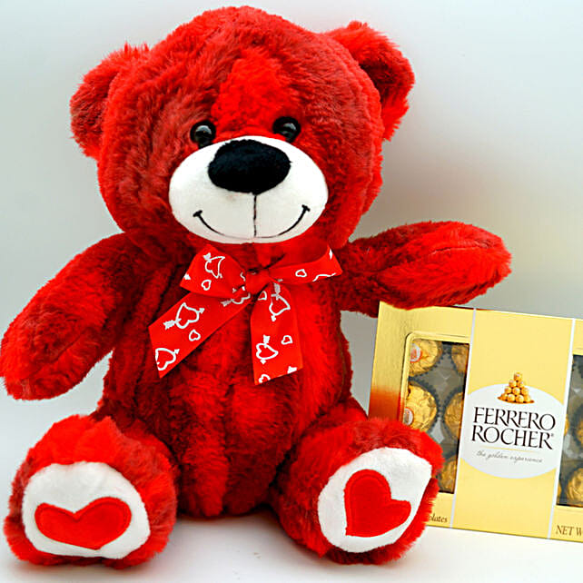 ferns and petals teddy bear