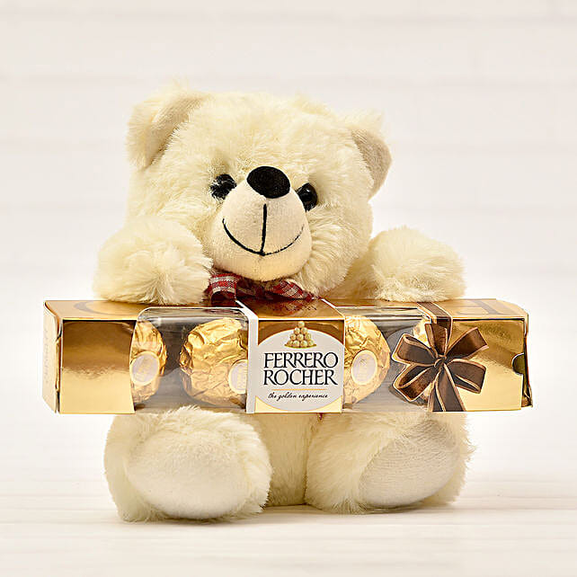 ferns and petals teddy bear