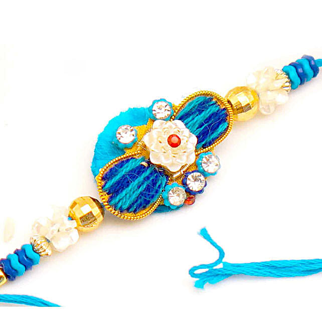 Bright Blue Rakhi For Rakshabandhan Usa T Bright Blue Rakhi For