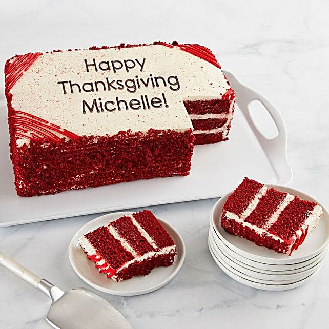 Red Velvet Sheet Cake With Personalization Usa Gift Red Velvet Sheet Cake With Personalization Ferns N Petals