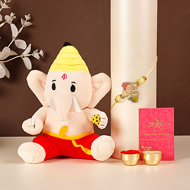 Sneh Cute Ganesha Rakhi & Ganesha Toy usa | Gift Sneh Cute Ganesha Rakhi &  Ganesha Toy- FNP