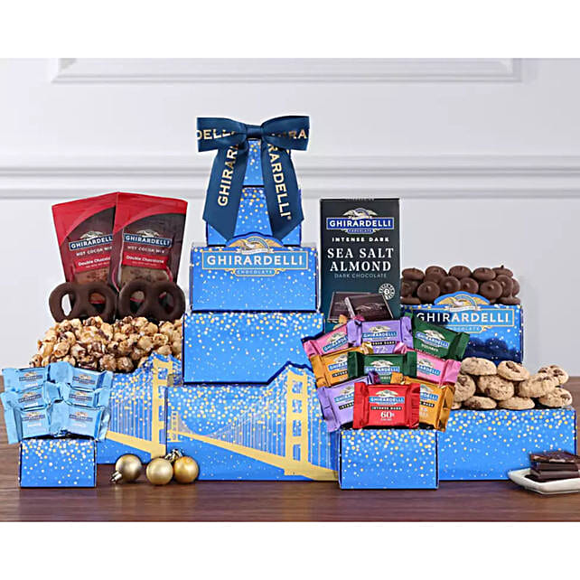 Ghirardelli Dark Chocolate Lovers Gift Tower usa Gift Ghirardelli