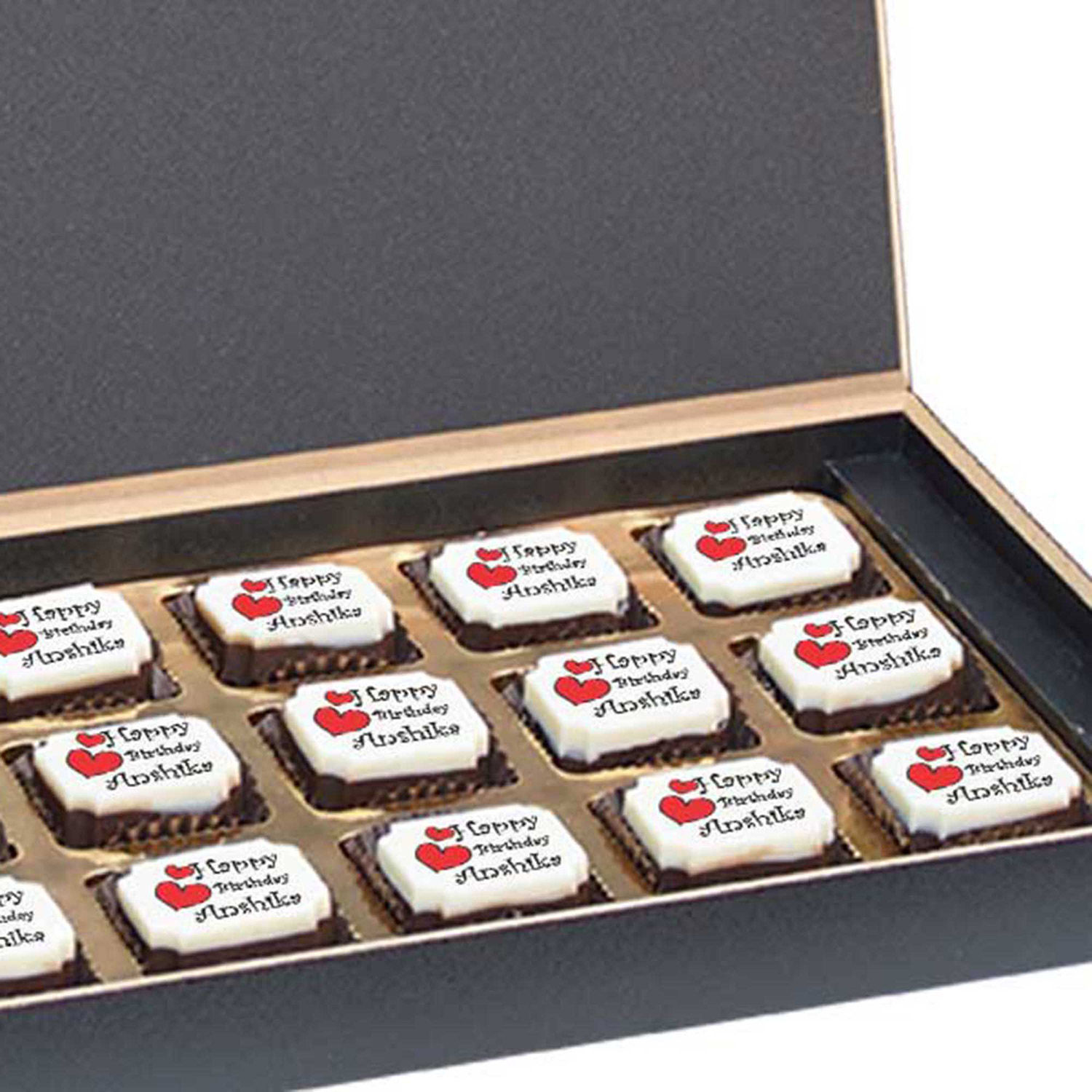 Buy/Send Birthday Gift Box 18 Personalised Chocolates Online Ferns N