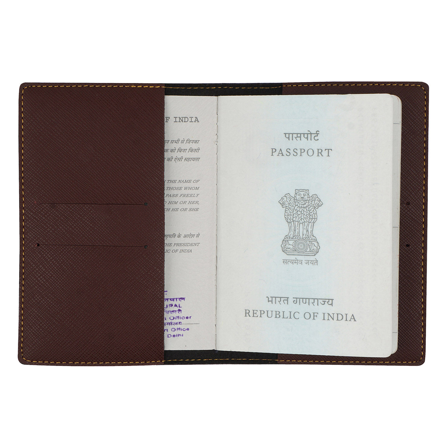 Buy/Send Textured Passport Cover Dark Brown Online- Ferns N Petals