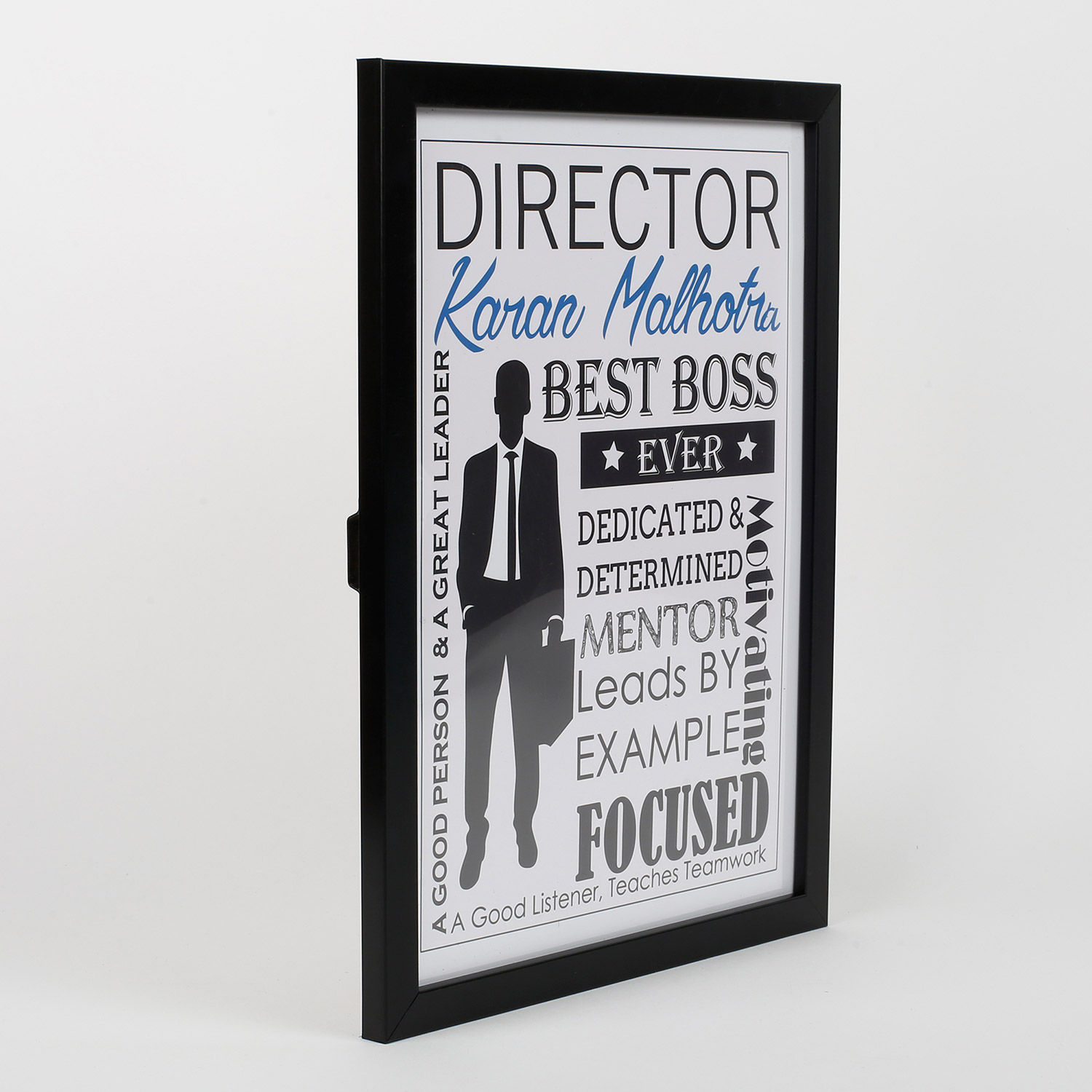 Personalised Black Acrylic Frame Best Boss Ever Gift Personalised