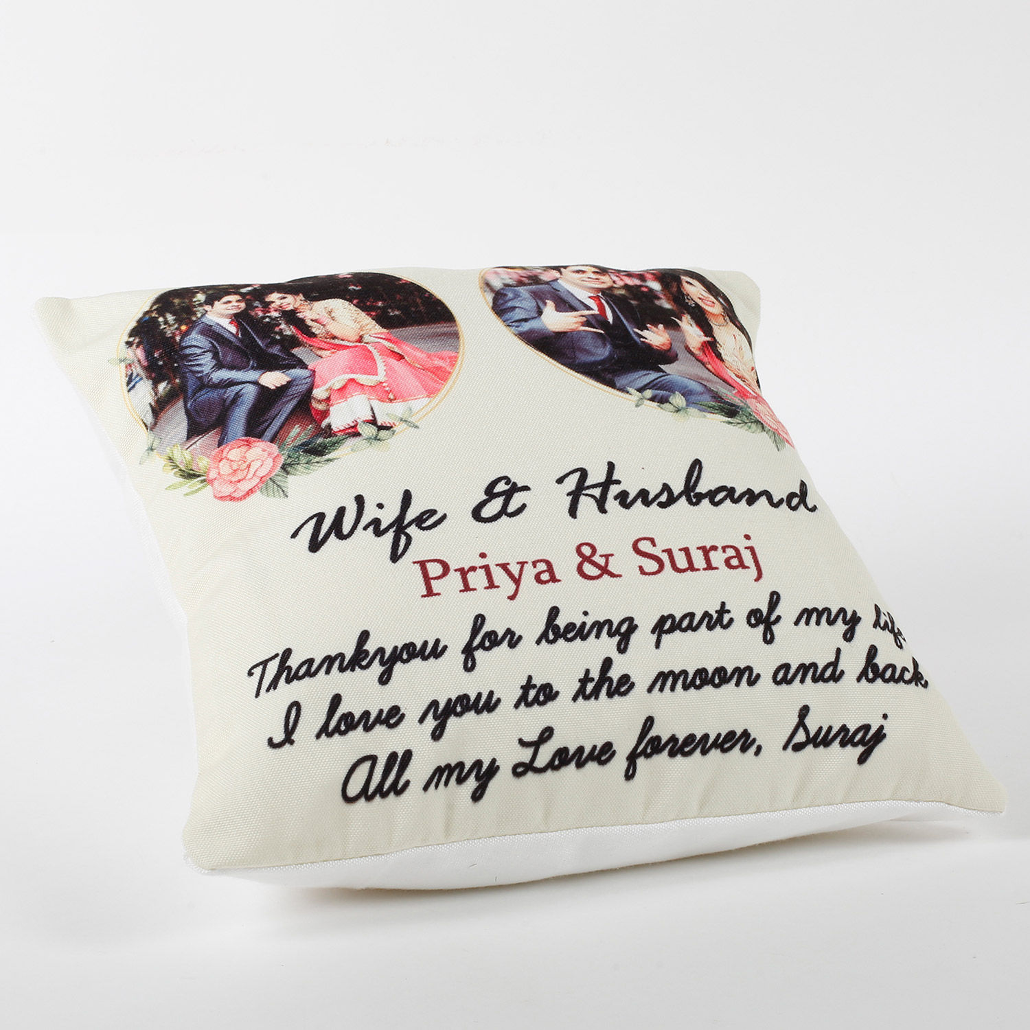 Buy/Send Personalised Wife & Husband Cushion Online Ferns N Petals