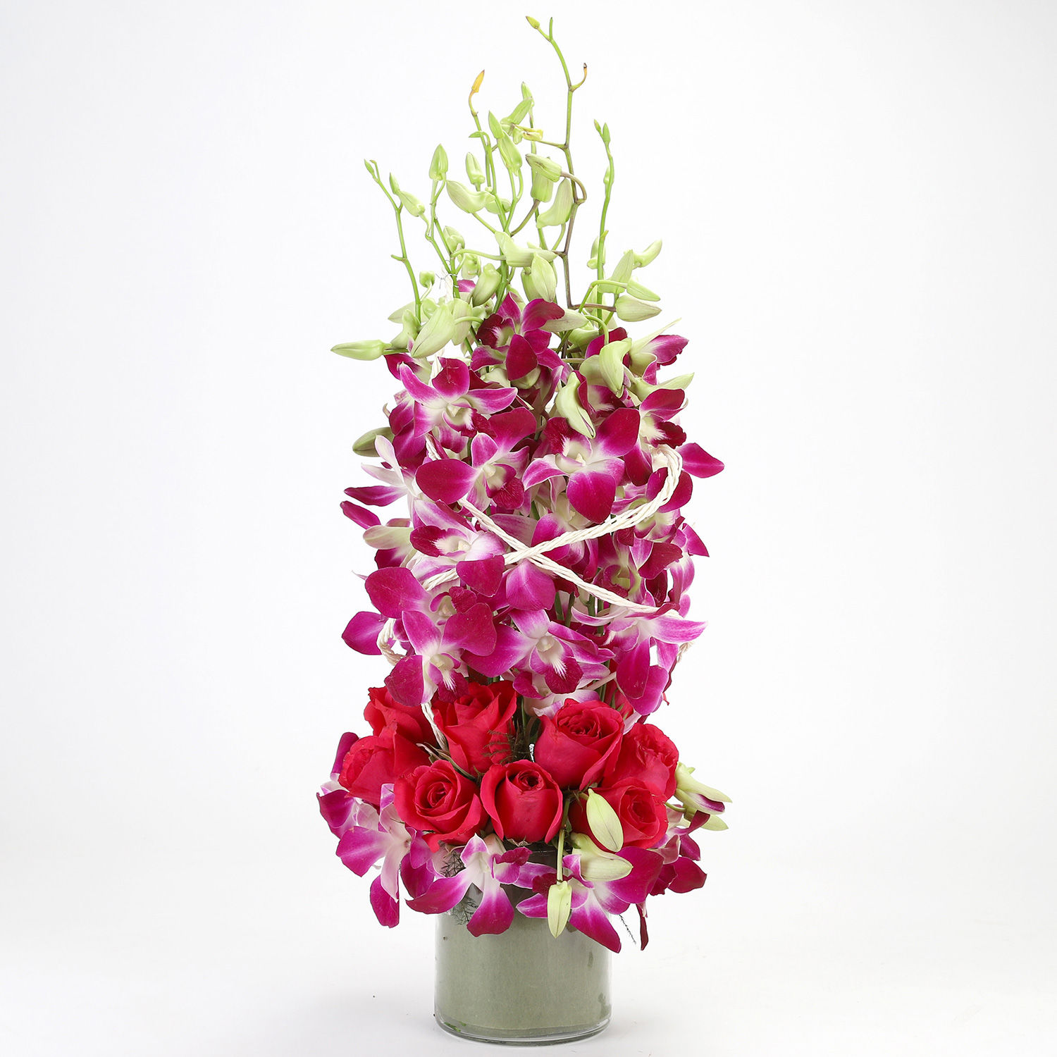 Buy/Send Roses And Orchids Vase Arrangement Online Ferns N Petals