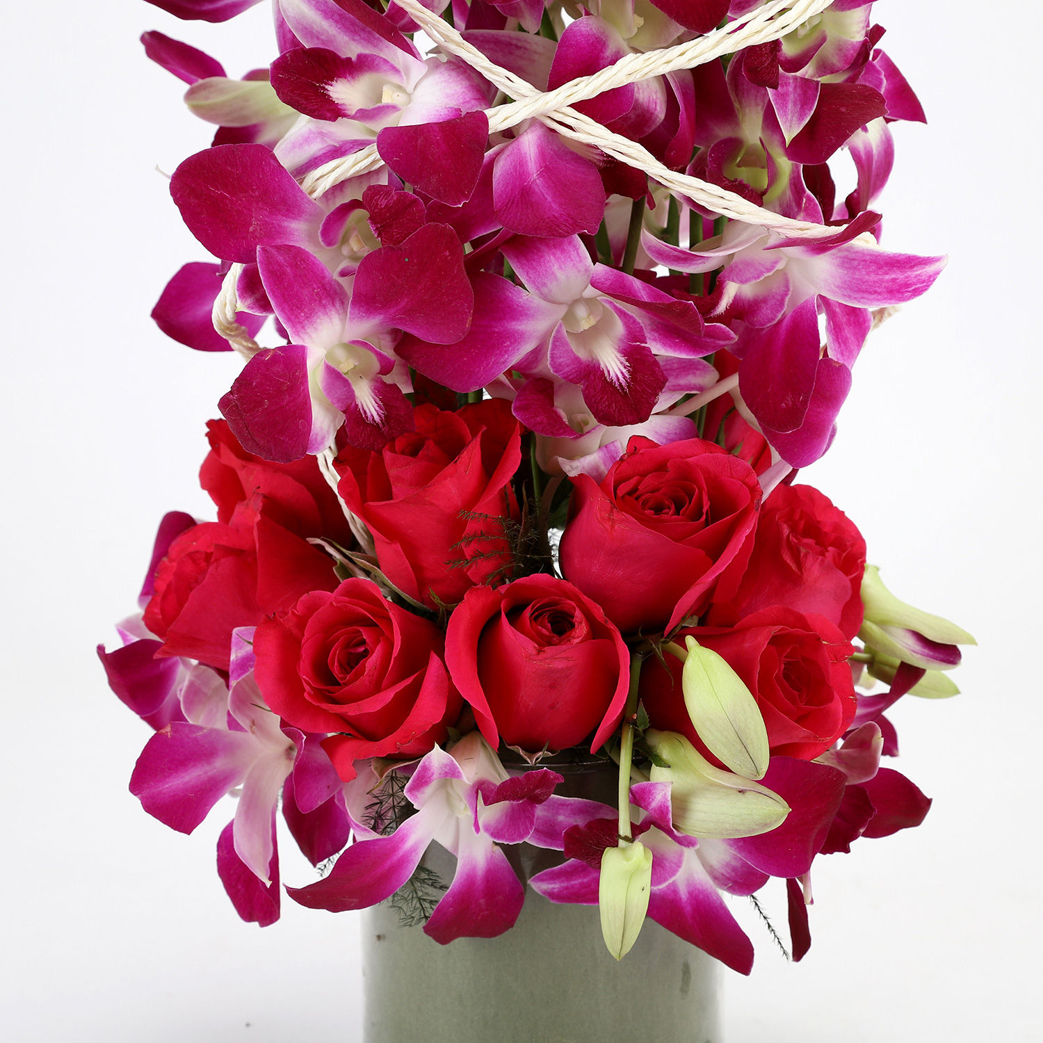Buy/Send Roses And Orchids Vase Arrangement Online Ferns N Petals
