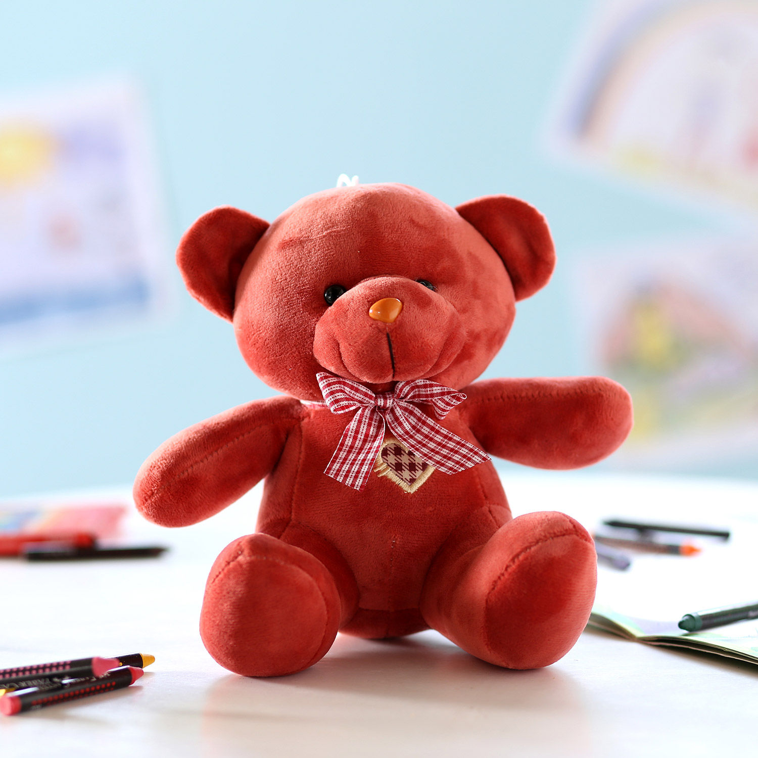 maroon color teddy bear