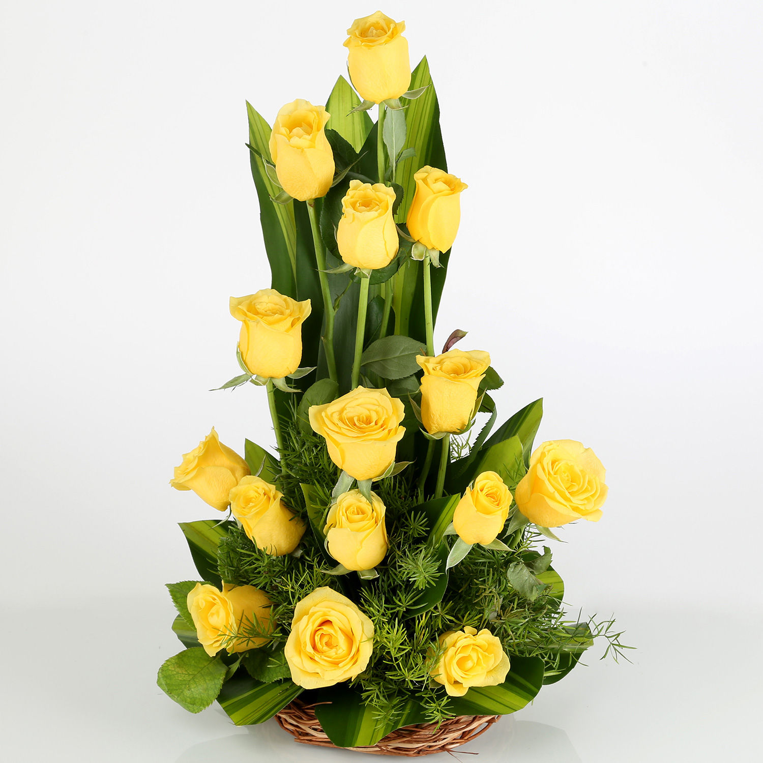 Sunshine Yellow Roses Bouquet | Gift Rose arrangement - Ferns N Petals