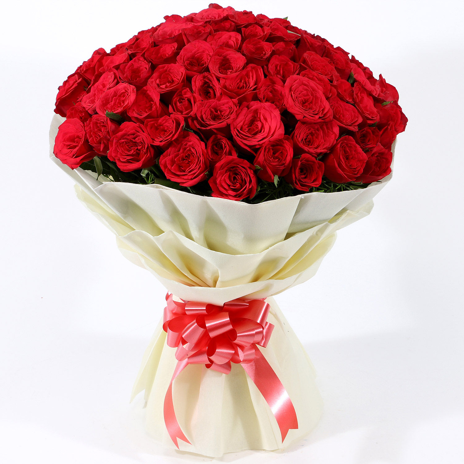 Buy/Send Exquisite 100 Red Roses Bouquet Online Ferns N Petals