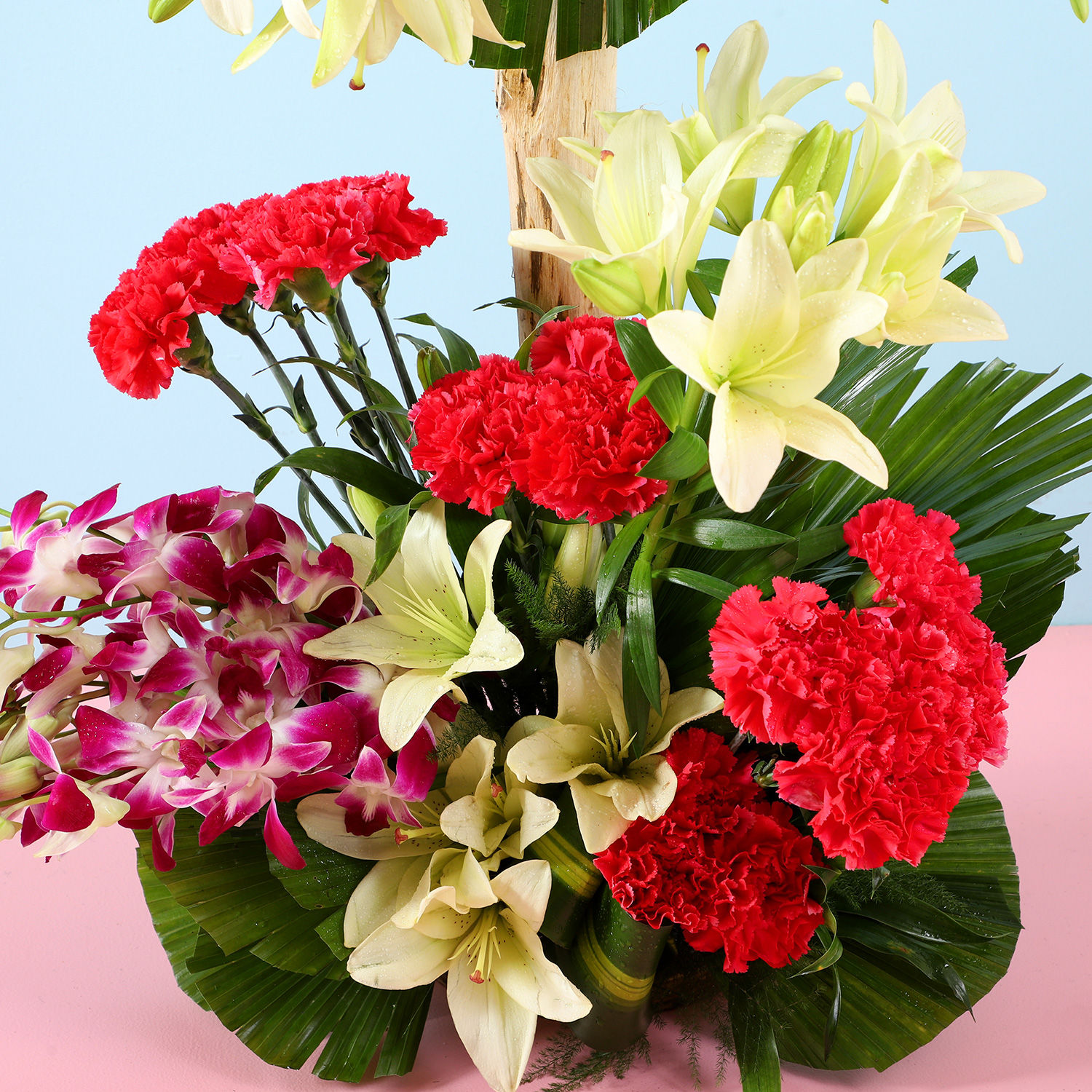 Buy/Send Orchids & Carnations Flower Arrangement Online Ferns N Petals