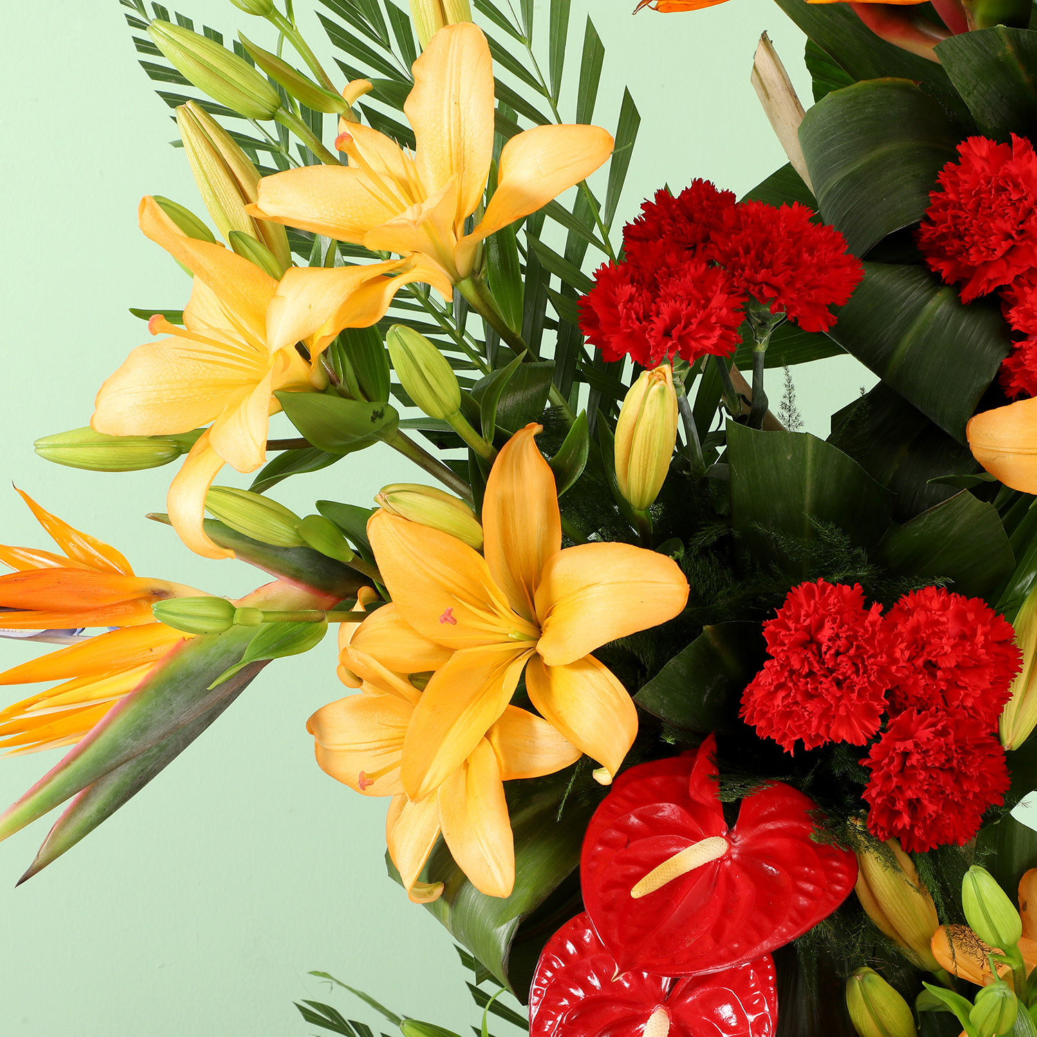 Buy/Send Red Orange Flowers Arrangement Online Ferns N Petals