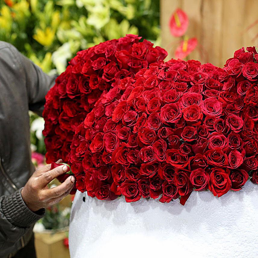 red roses and teddy bear