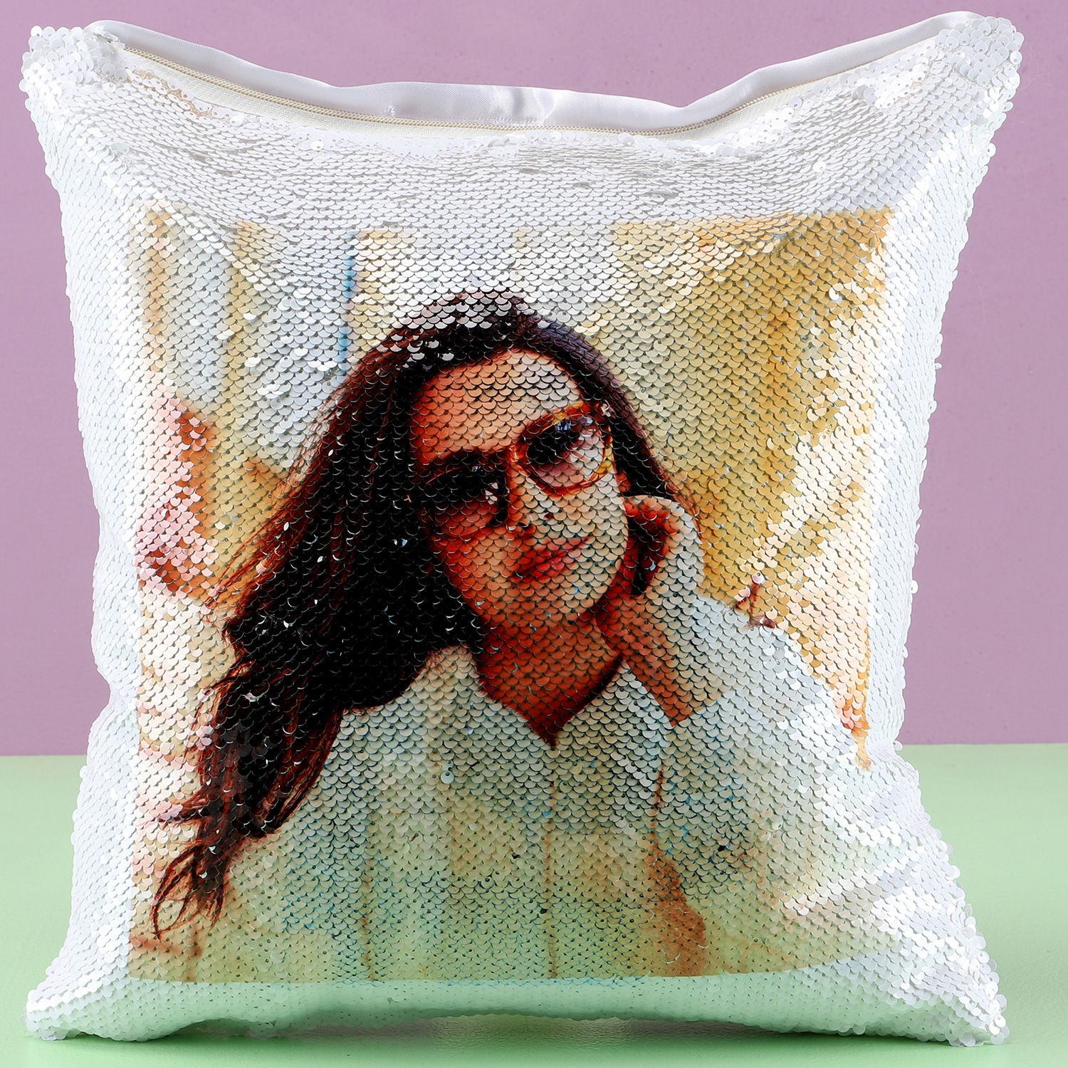 sequin cushion