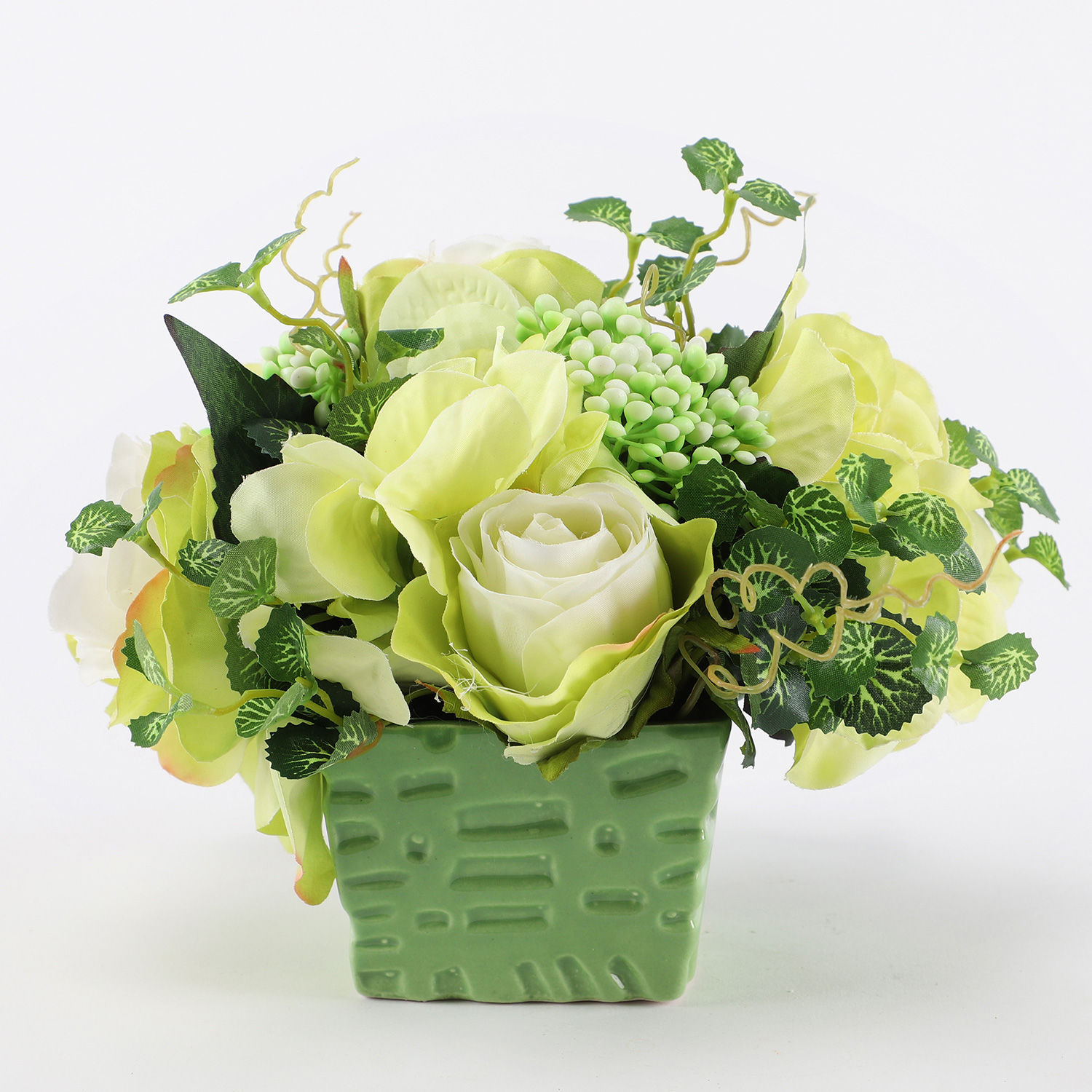 Buy/Send Bunch of Artificial Green Mixed Flowers Online Ferns N Petals