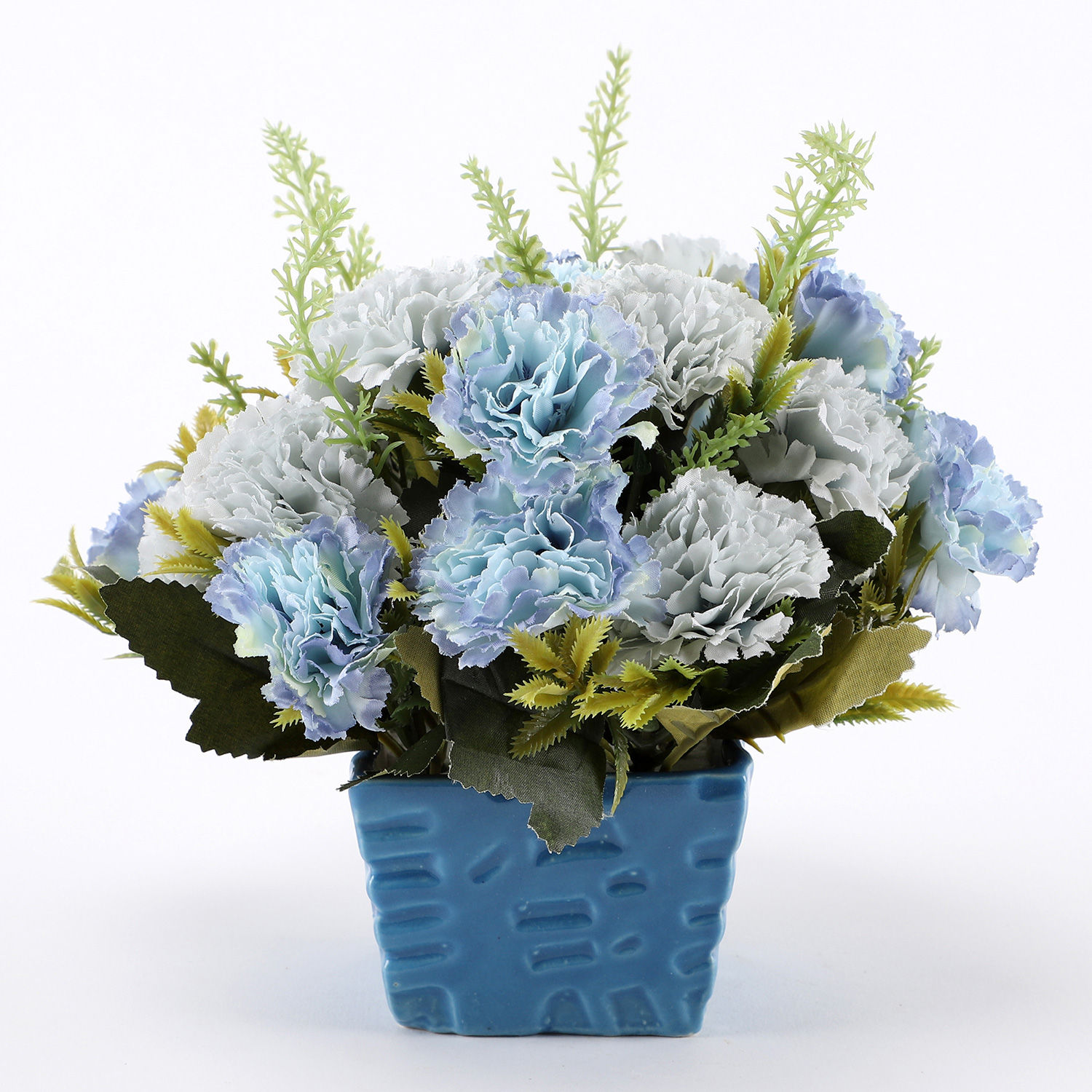 Buy/Send Bunch of Artificial Light Blue Carnations Online- Ferns N Petals