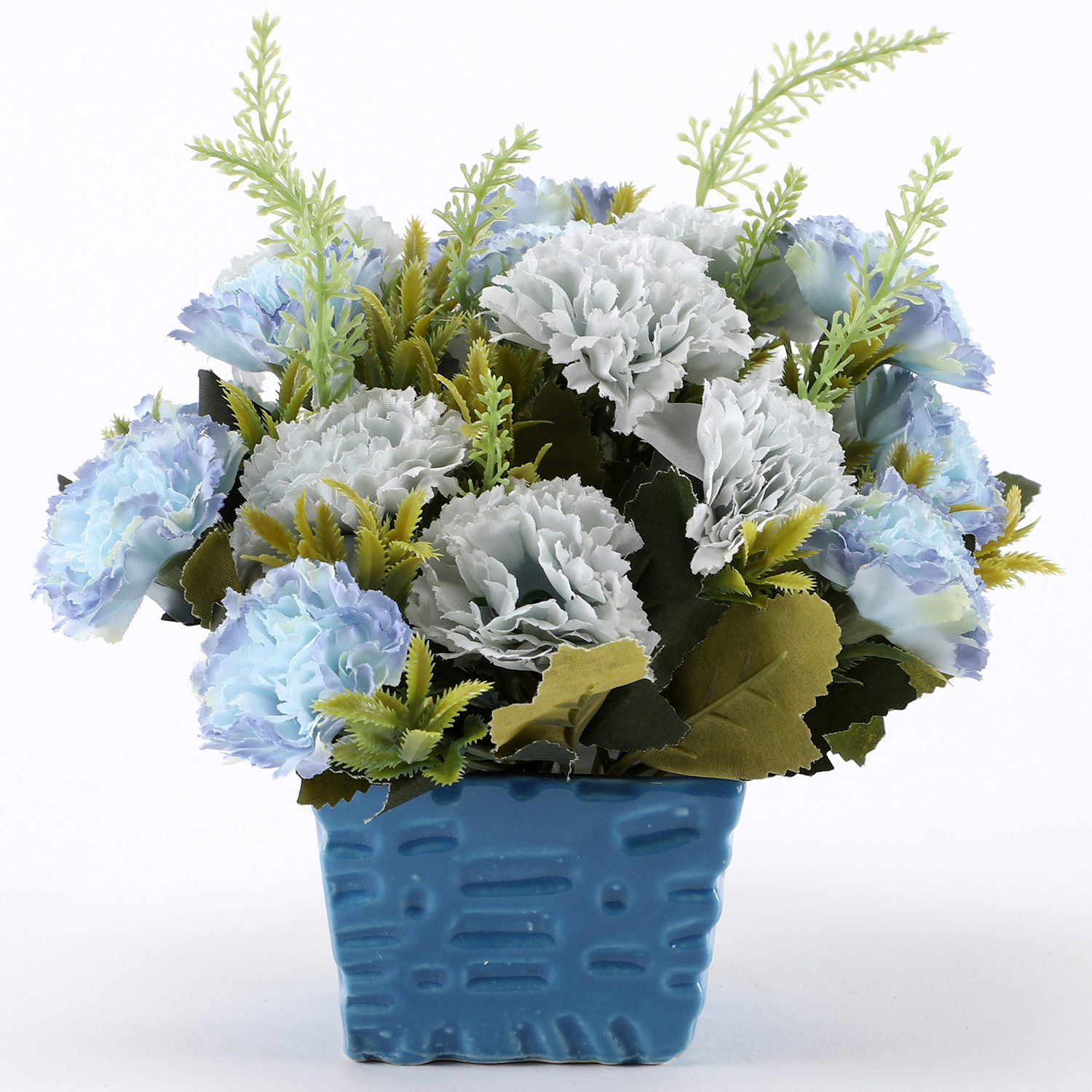 Buy/Send Bunch of Artificial Light Blue Carnations Online Ferns N Petals