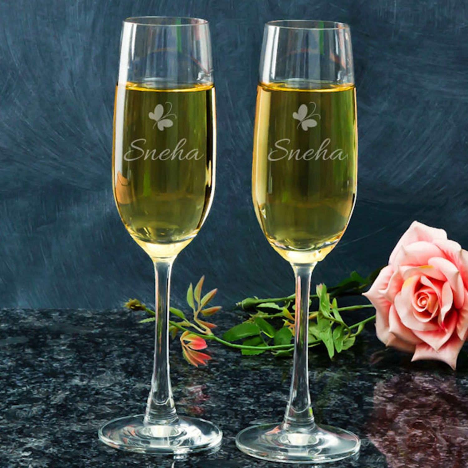 Buy/Send Personalised Name Champagne Glasses Online Ferns N Petals