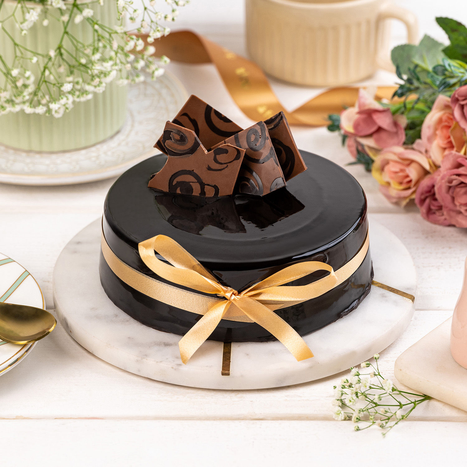 Buy/Send Decorated Chocolate Truffle Cake 1 Kg Online- Ferns N Petals