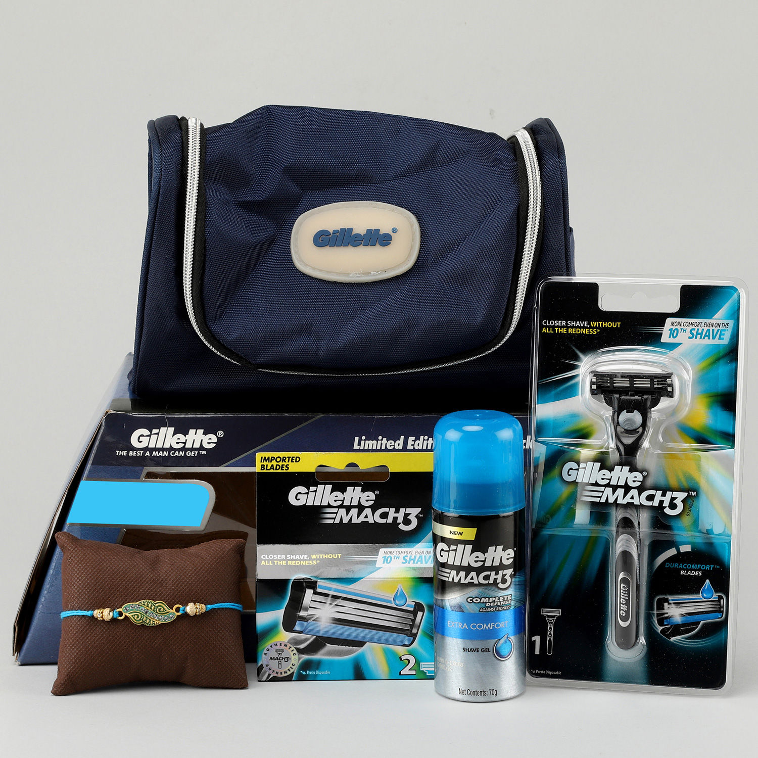 Buy/Send Gillette Gift Set with Meenakari Rakhi Online Ferns N Petals