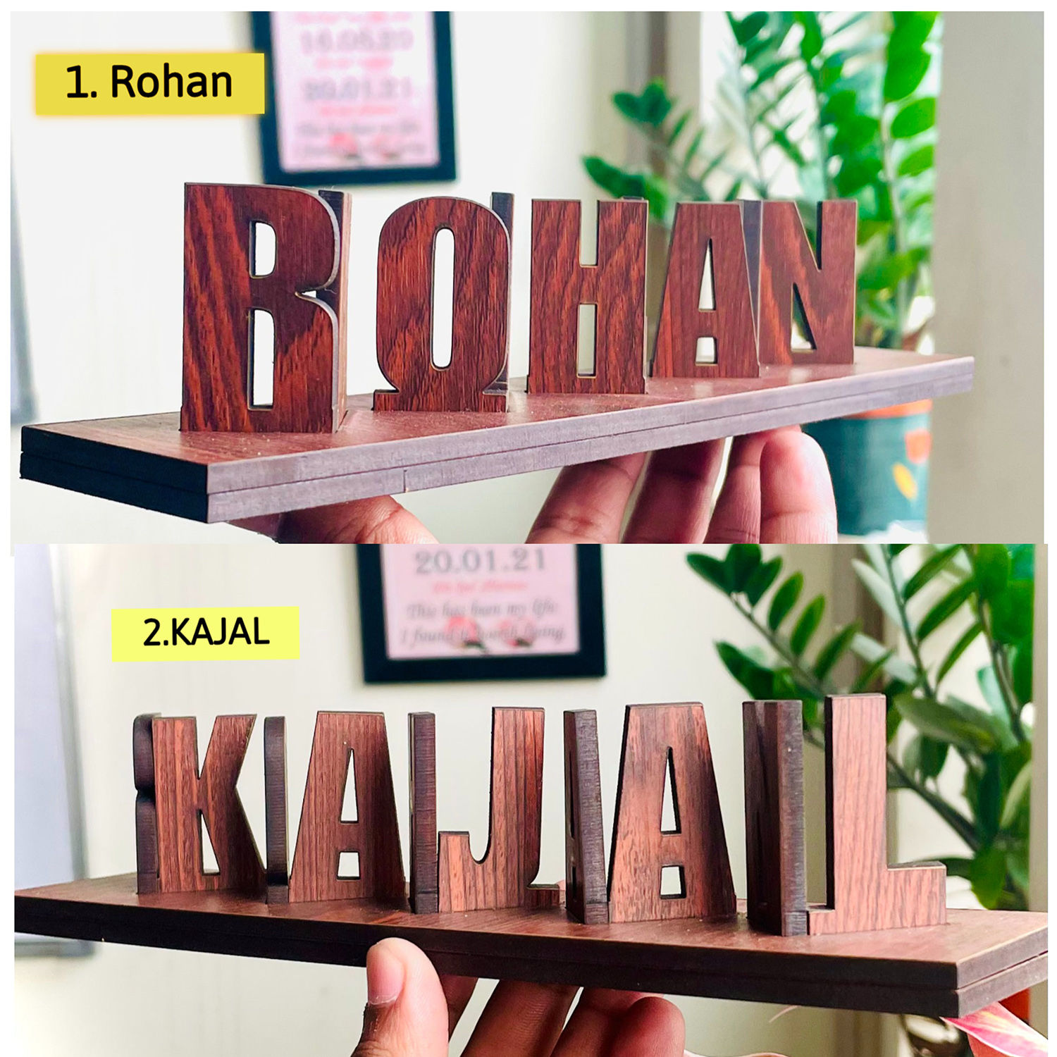 Buy/Send Customized Double Side Flip Wooden Name Online- Ferns N Petals