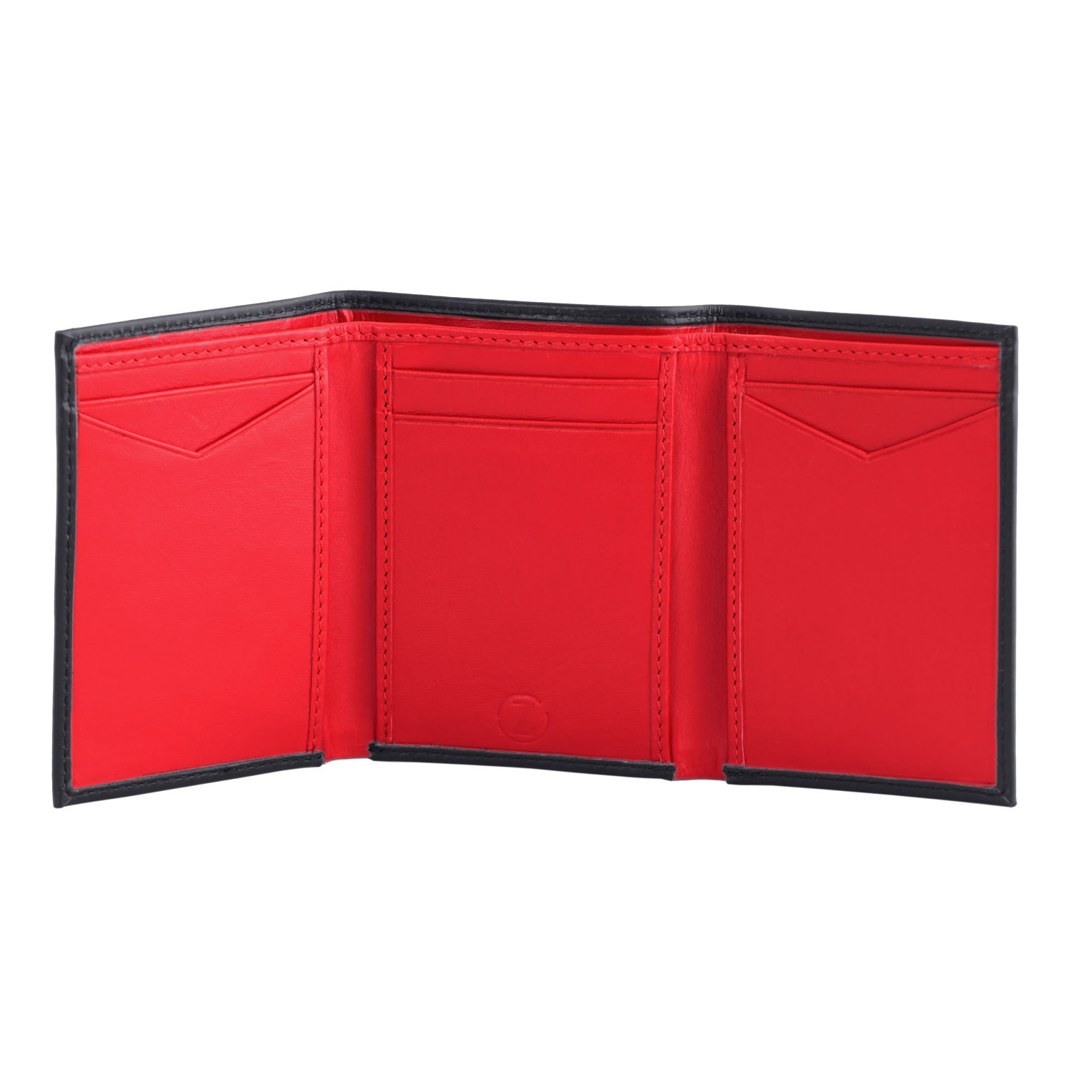 Buy/Send Black & Red Tri-Fold Personalised Wallet Online- Ferns N Petals