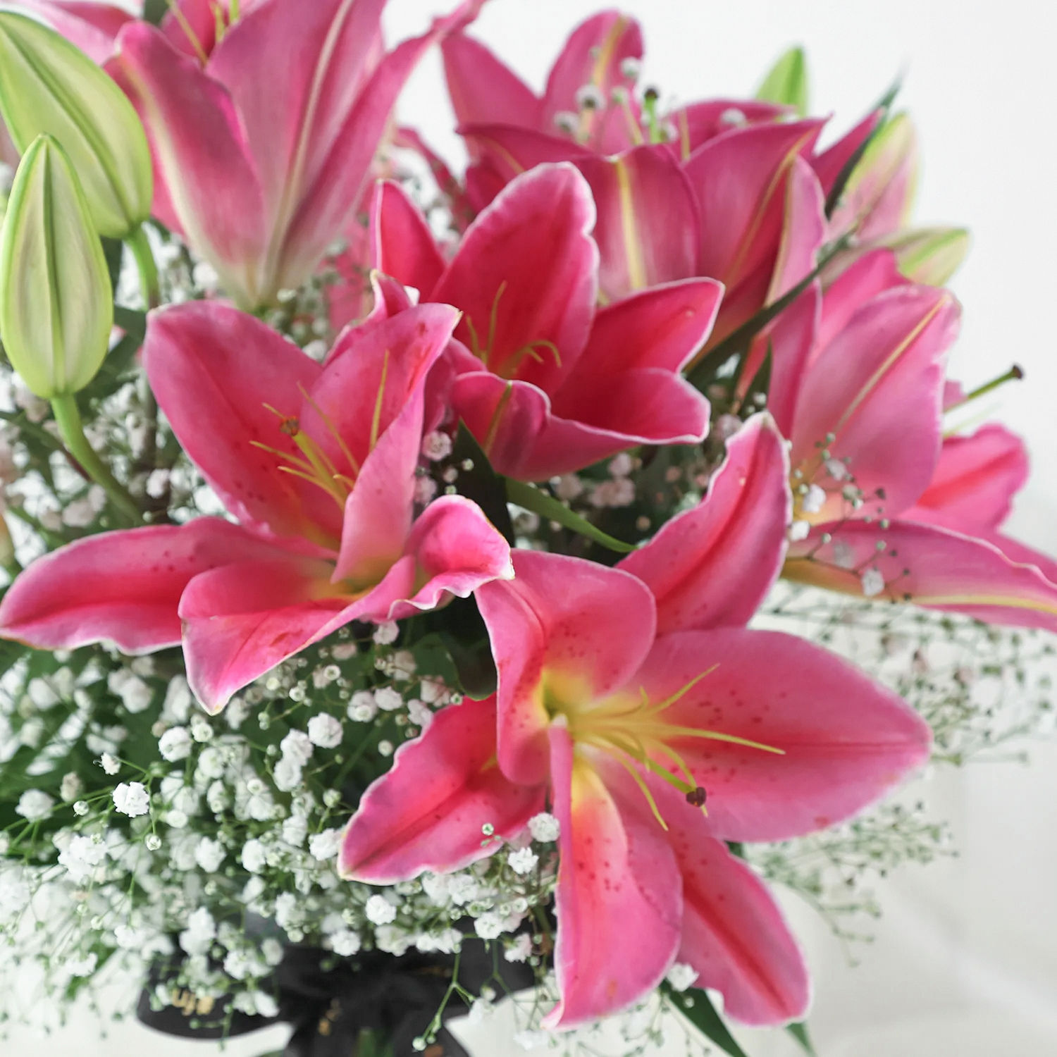Buy/Send 5 Pink Oriental Lilies in Glass Vase Online Ferns N Petals