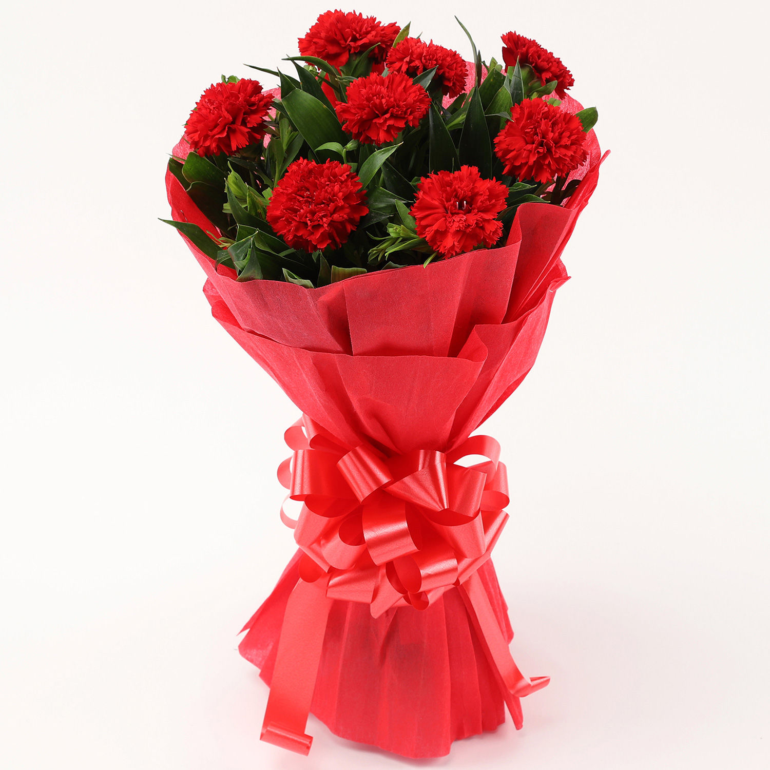Buy/Send 8 Red Carnations Bouquet Small Online Ferns N Petals
