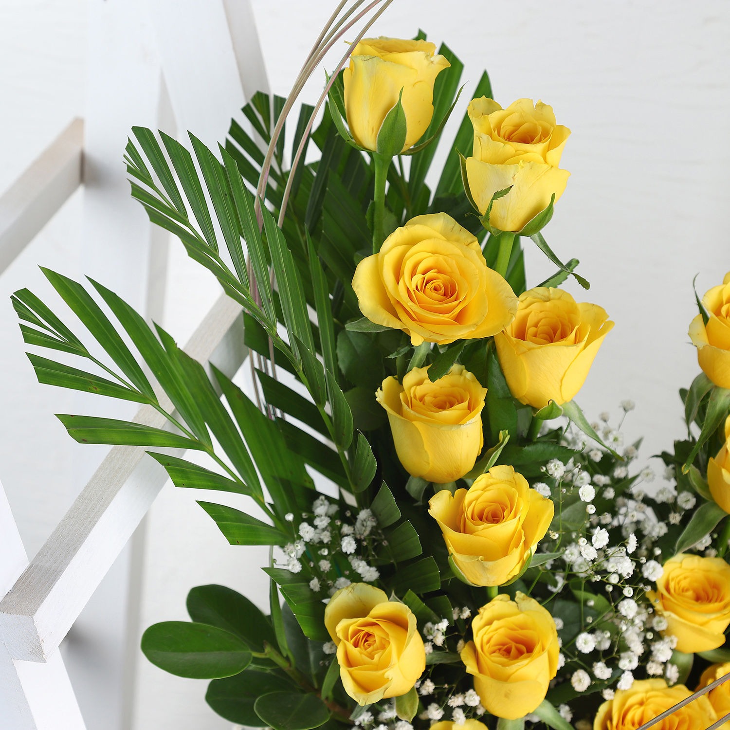 Buy/Send Yellow Roses Basket Arrangement Online Ferns N Petals