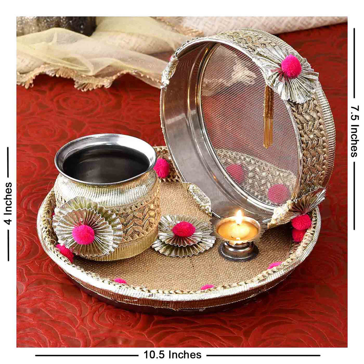 Buy/Send Elegant Karwa Chauth Pooja Thali Set Online- Ferns N Petals