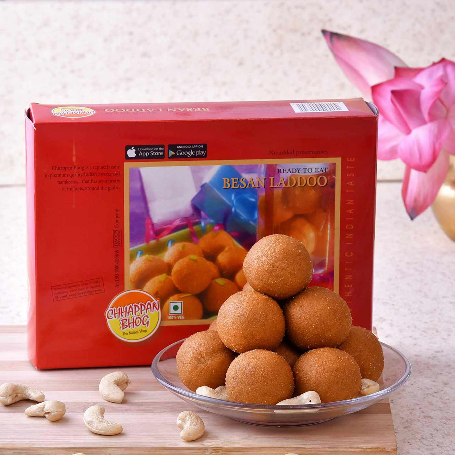 Buy/Send Chhappan Bhog Sweets & Cashews With Pair Of Uddipi Deep Online