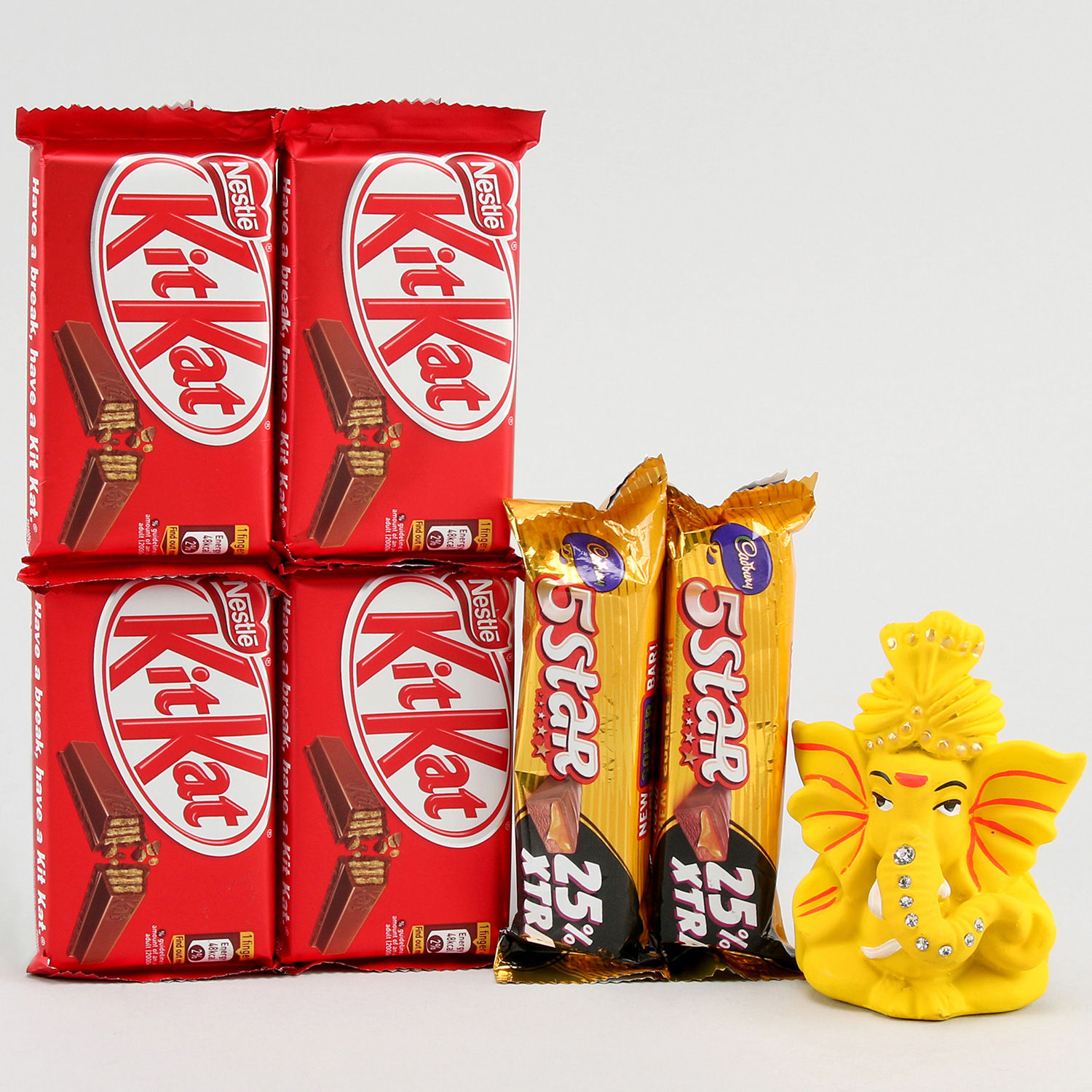 Buy/Send Kitkat & Dairy Milk With Blue Bow Diwali Box Online Ferns N