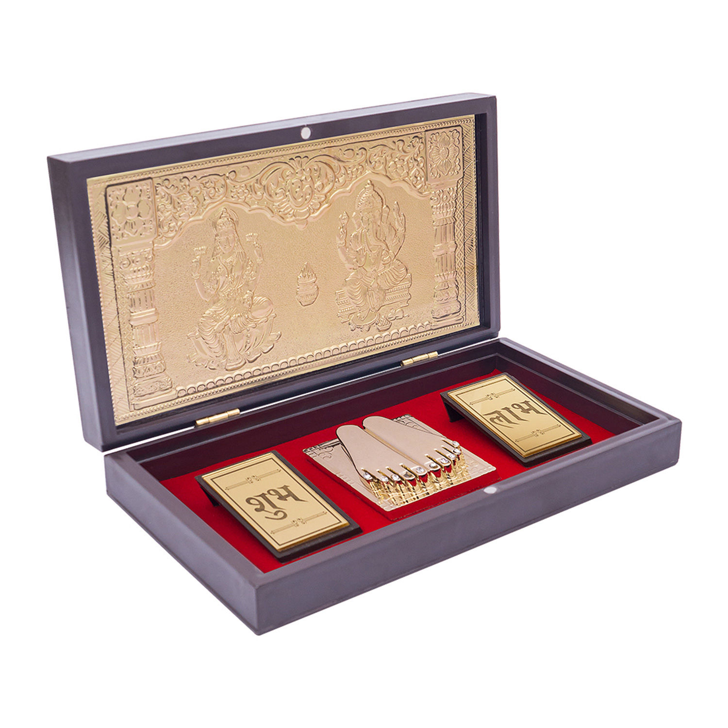 Buysend 24 Carat Gold Foil Lakshmi Ganesha Pooja Box Online Ferns N
