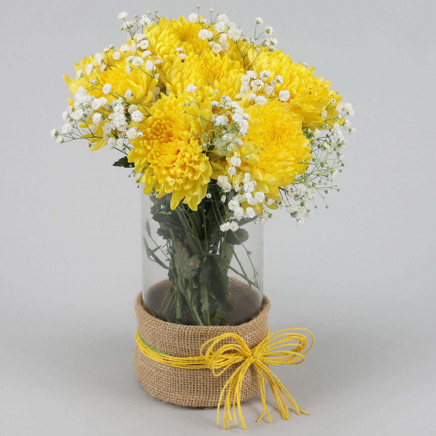 Buy/Send Blissful Yellow Chrysanthemums Vase Online Ferns N Petals