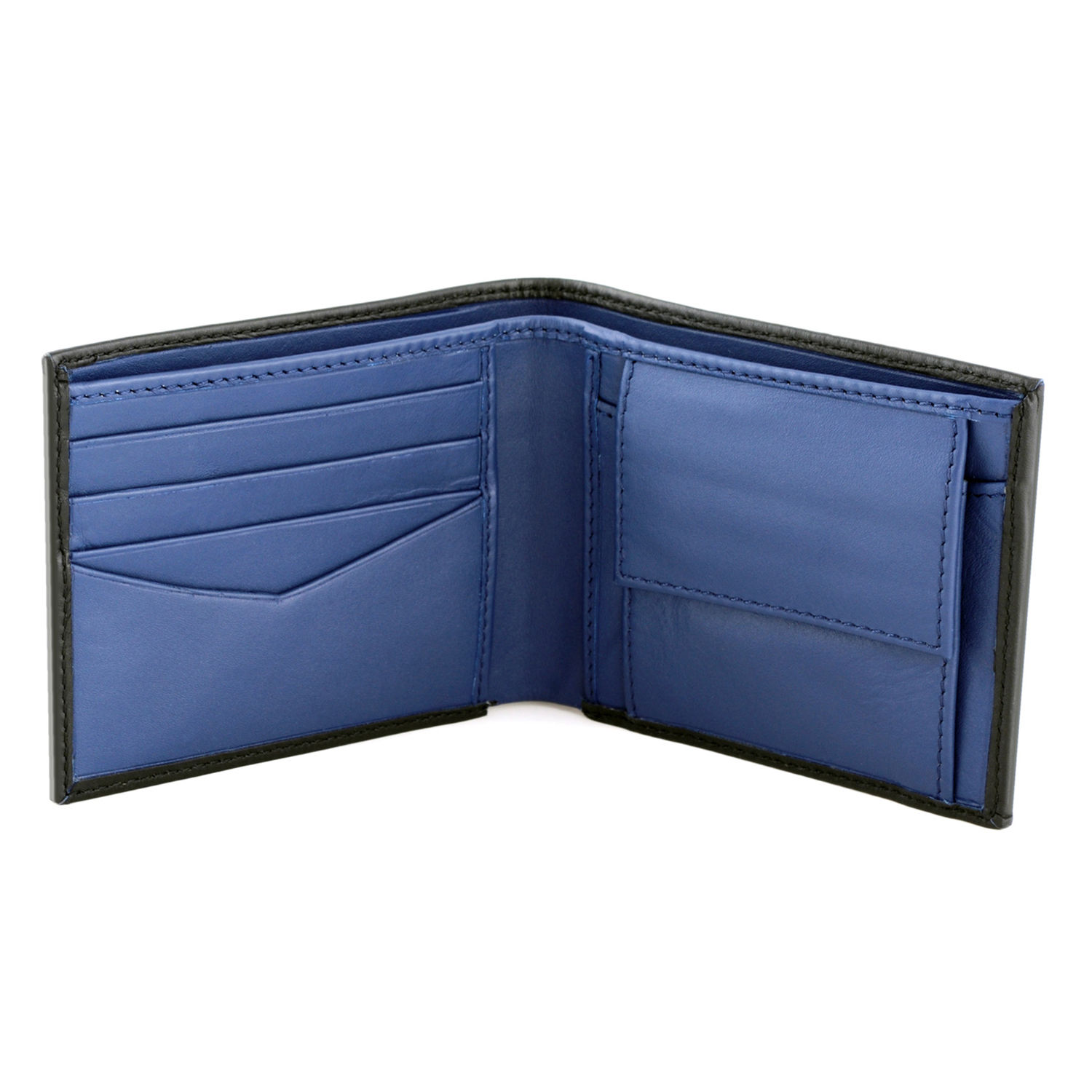 Buy/Send Tzaro Genuine Leather Wallet Black & Navy Blue Online- Ferns N ...