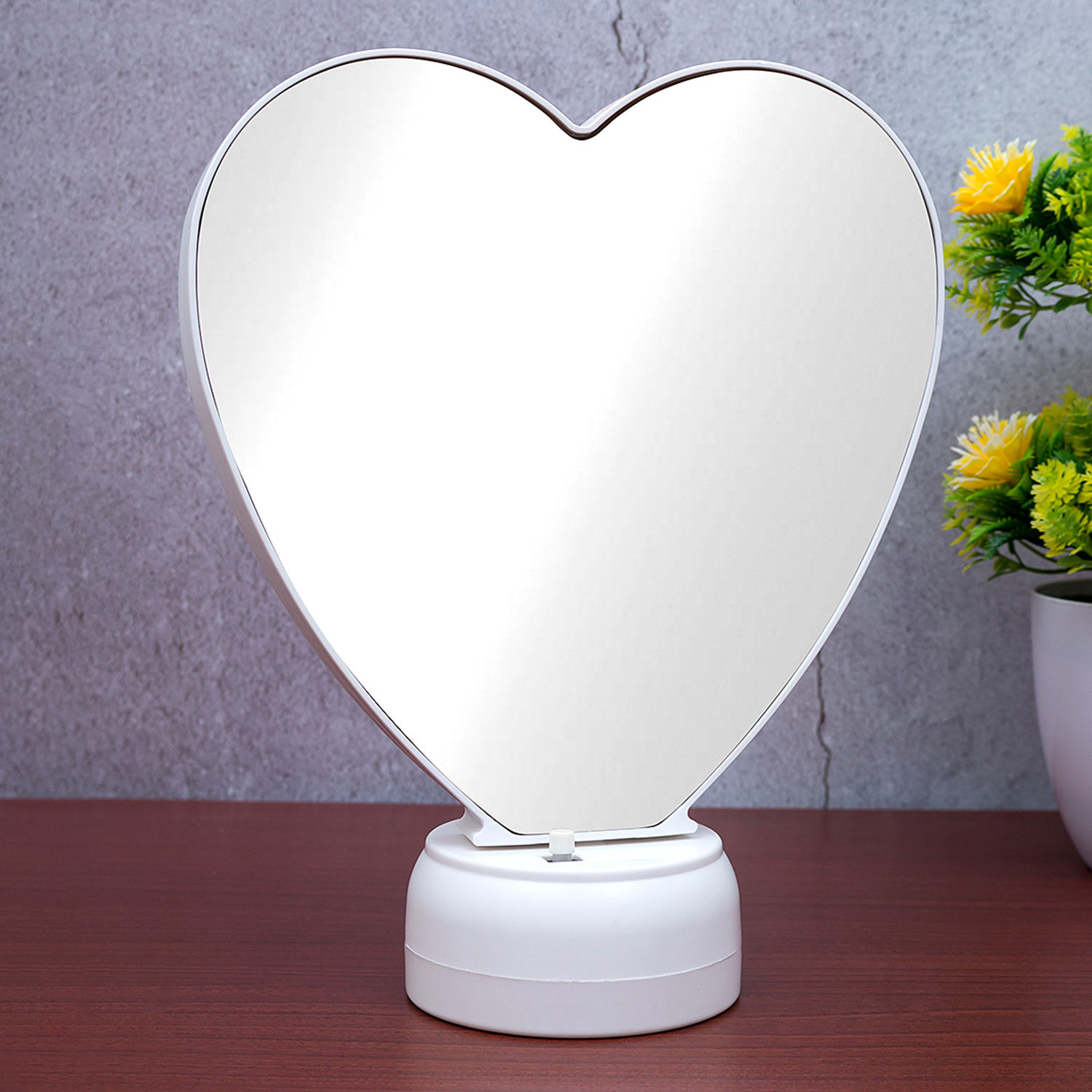 Buy/Send Heart Shape LED Magic Mirror Table Top Photo Frame Online
