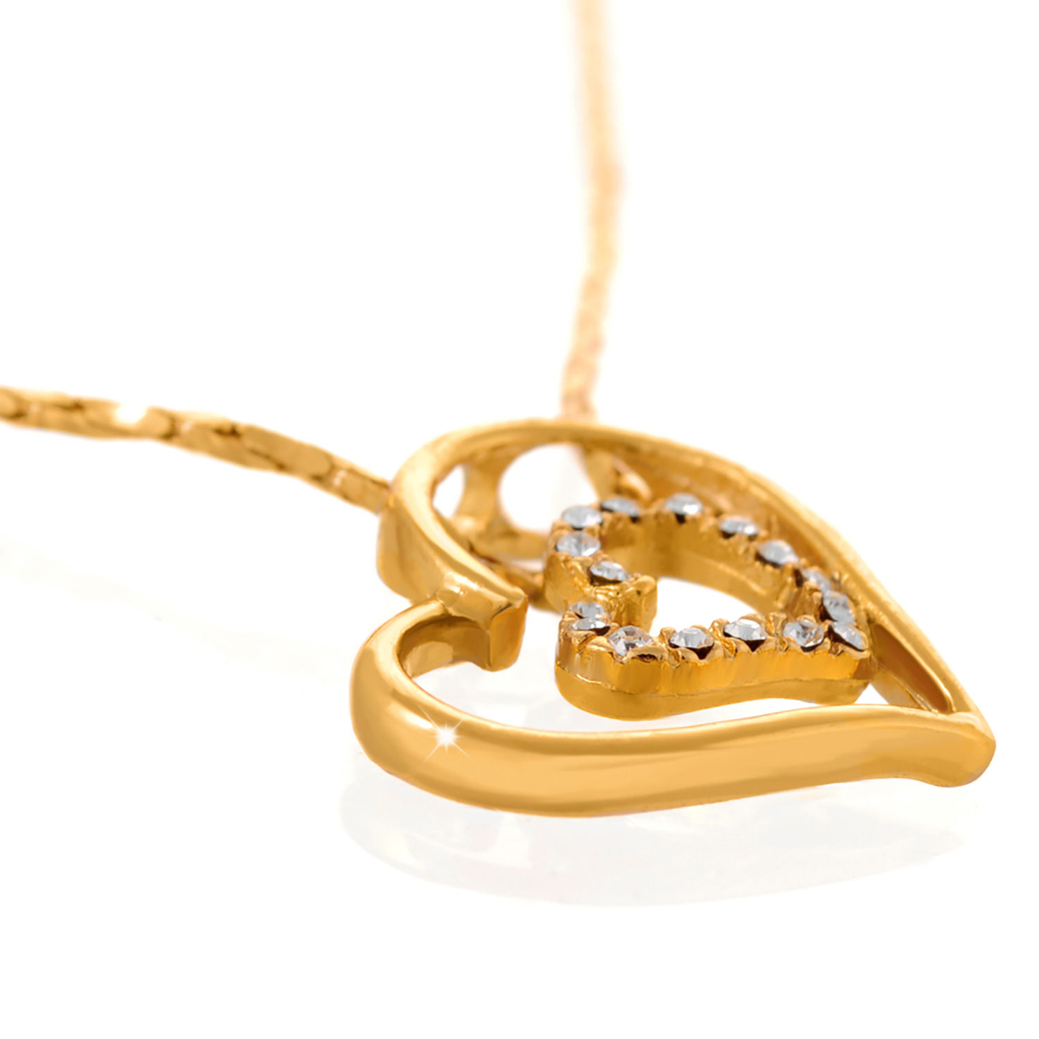 Buy/Send Personalised Heart Gold Pendant Set Online- Ferns N Petals